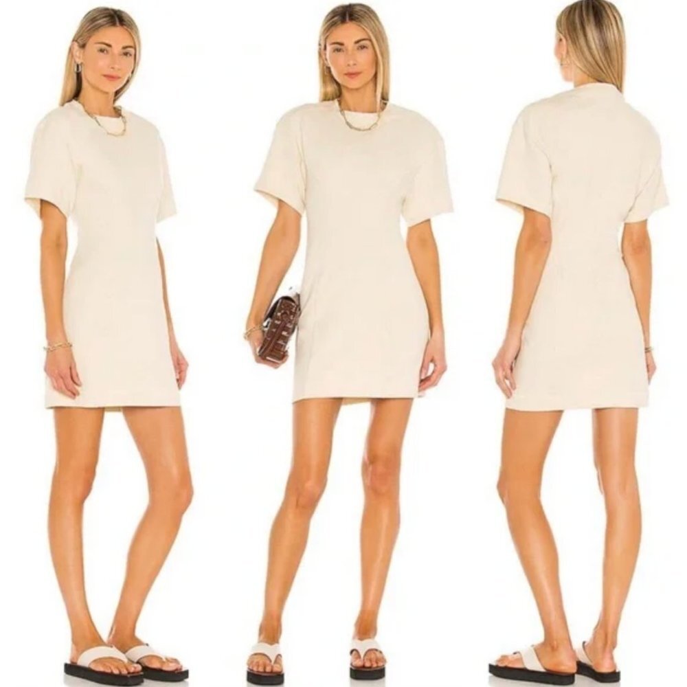 NEW Rag & Bone Lilith T-Shirt Dress Ivory Size Small Revolve Organic Cottton S